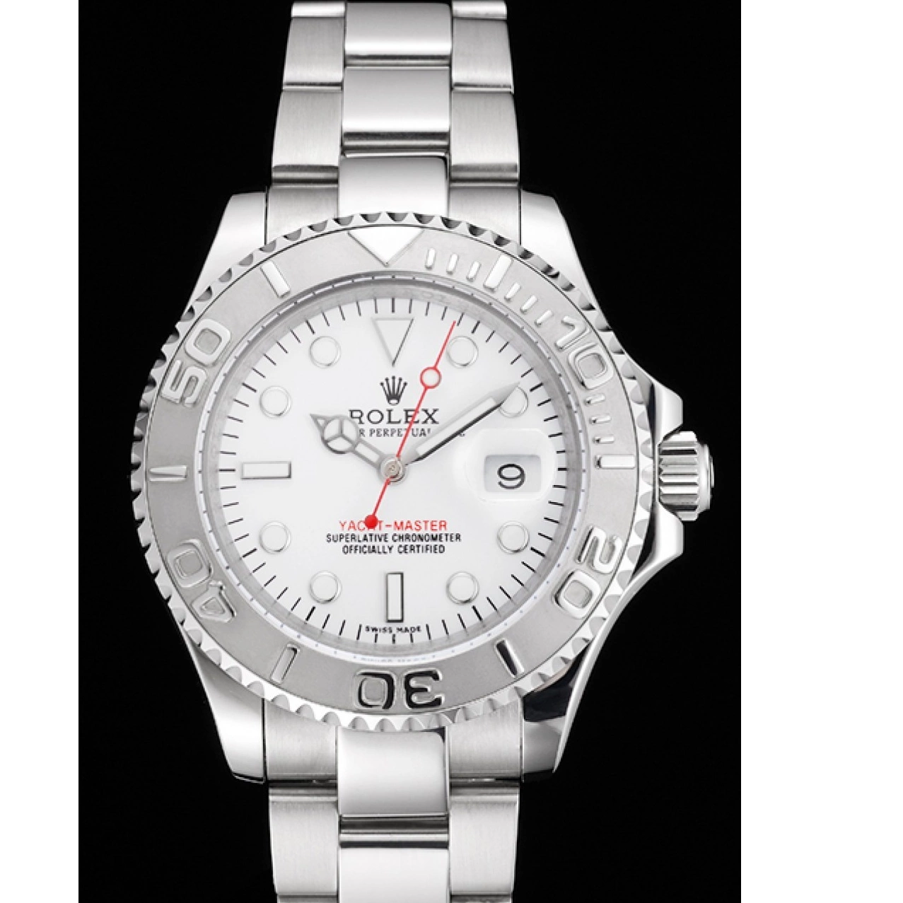 Best AAA Replica Sites Yacht-Master Case Dial Steel Bracelet Rolex Swiss White Staniless And 0614